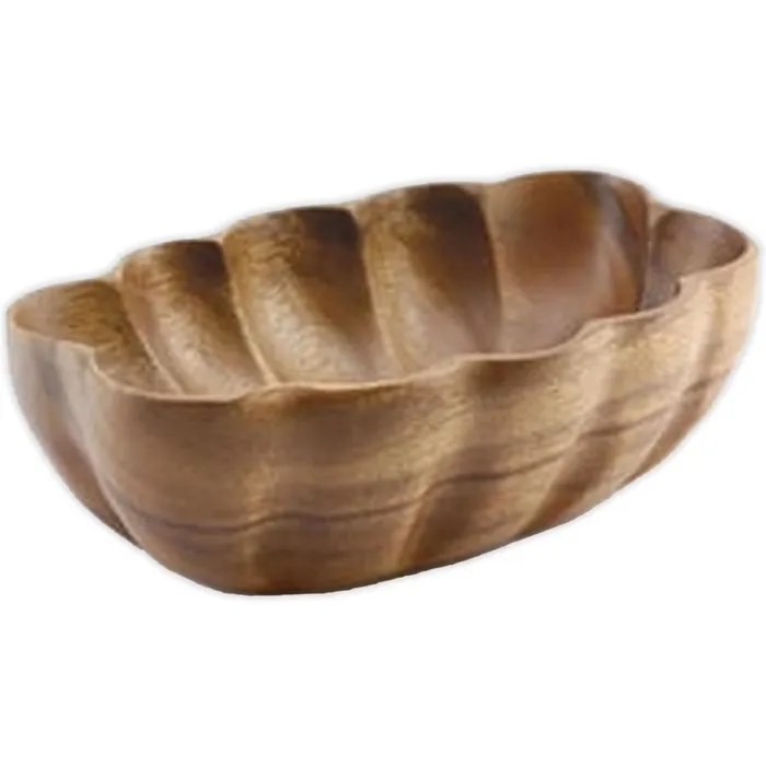 ISLANDERGRP Earrings Flared Rectangular Acacia Wood Serving Bowl