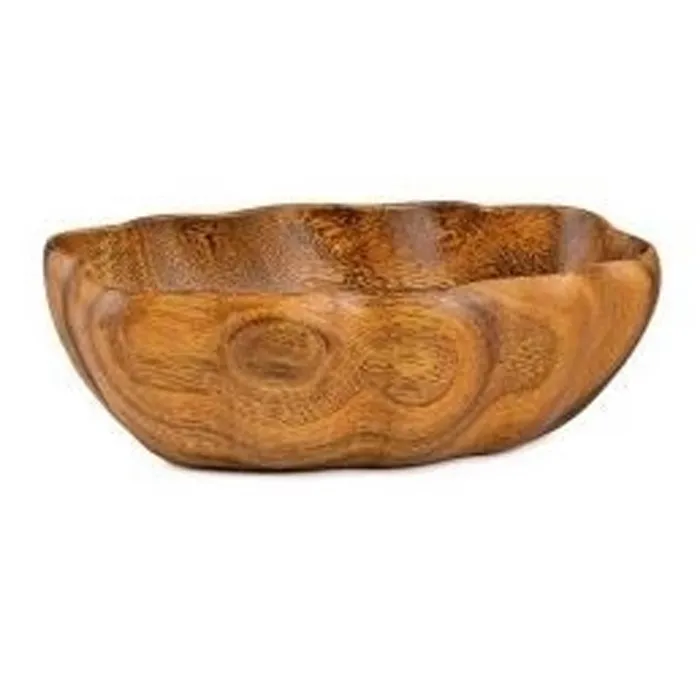 ISLANDERGRP Earrings Flared Rectangular Acacia Wood Serving Bowl