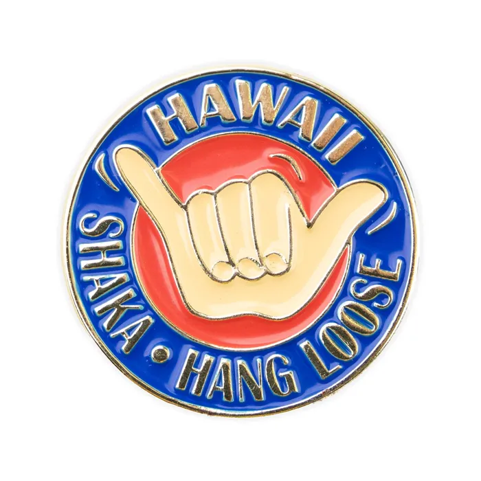 ISLANDERGRP Earrings Hawaii Shaka Hang Loose Enameled Metal Souvenir Pin