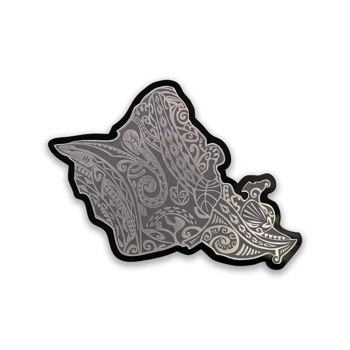 ISLANDSILVER Earrings Car Decal Oahu Tat SlvBlk