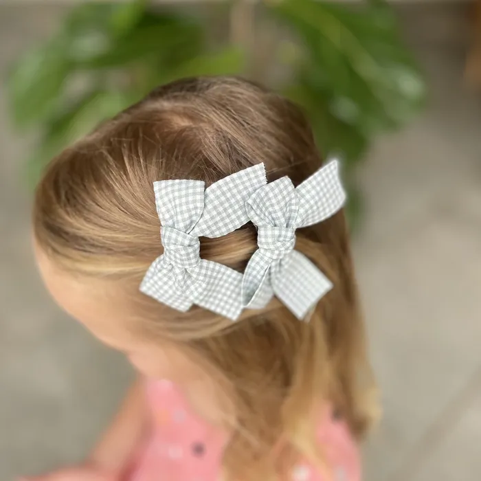 iszi ONLINE Rings Girls Hair ClipsGreen White Check