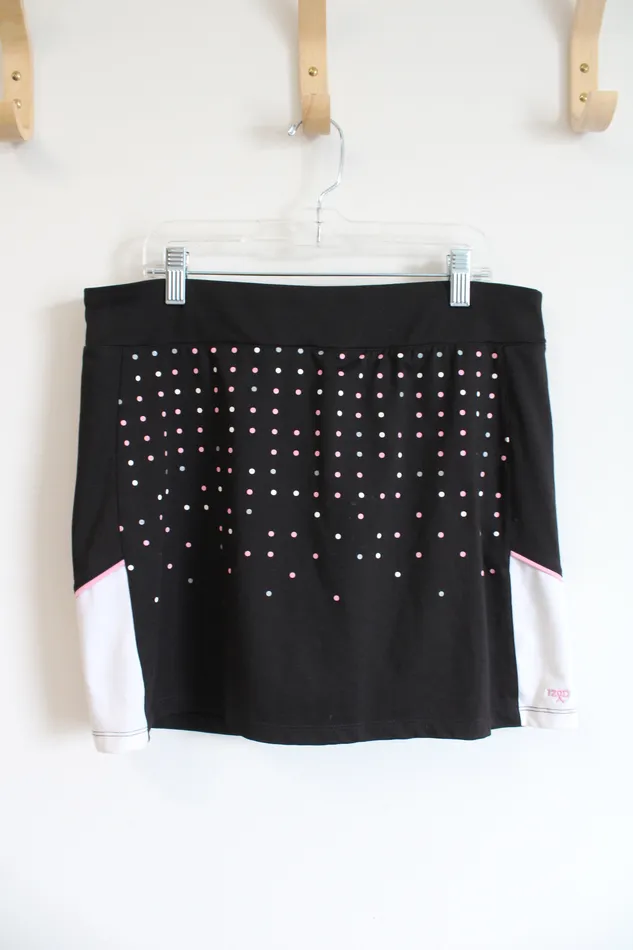 Izod Performance Black Pink White Polka Dot Athletic Skort M Izod Rings