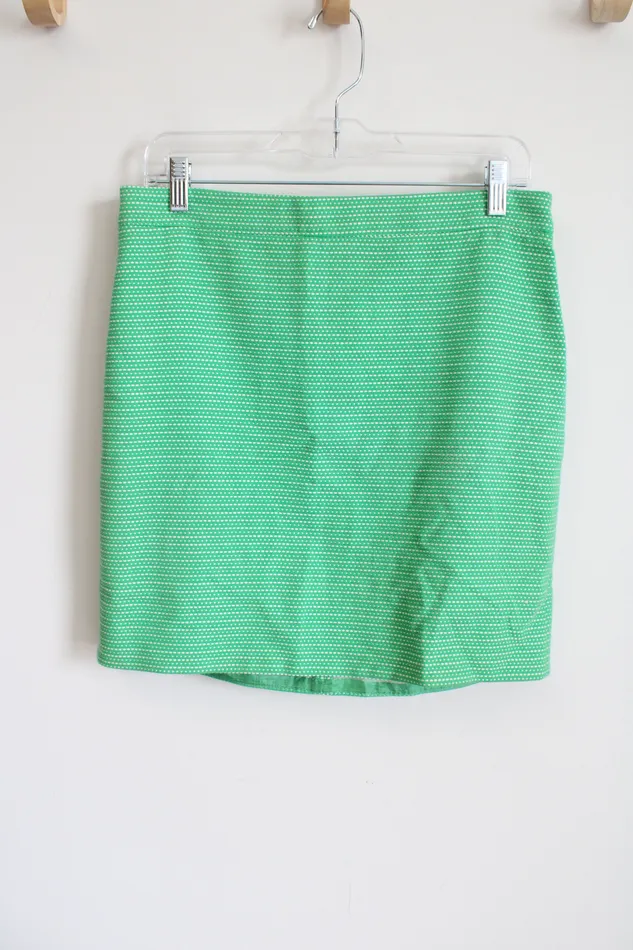 JCrew Earrings JCrew Bright Green White Woven Pencil Skirt 6