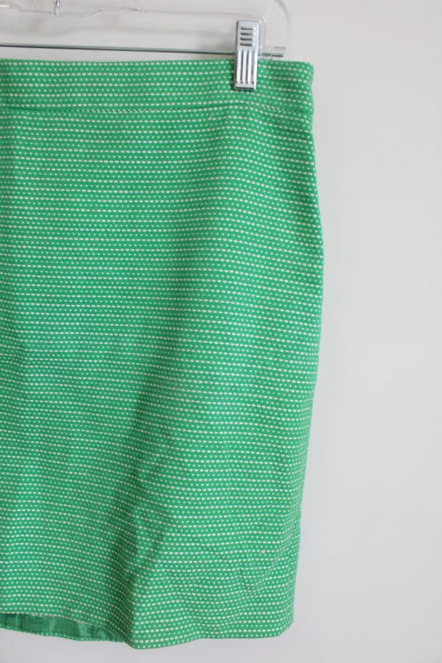 JCrew Earrings JCrew Bright Green White Woven Pencil Skirt 6