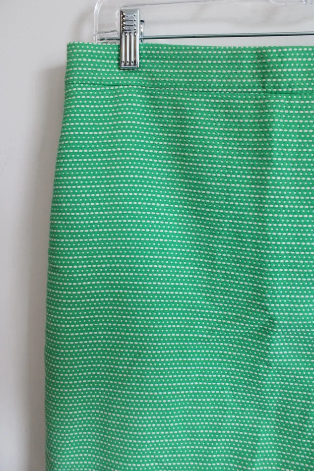 JCrew Earrings JCrew Bright Green White Woven Pencil Skirt 6
