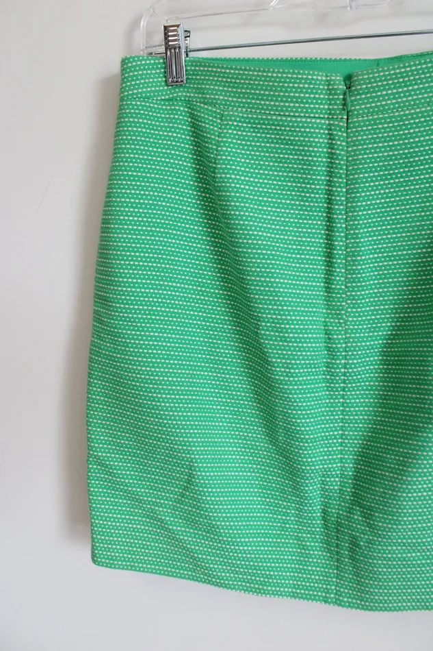JCrew Earrings JCrew Bright Green White Woven Pencil Skirt 6