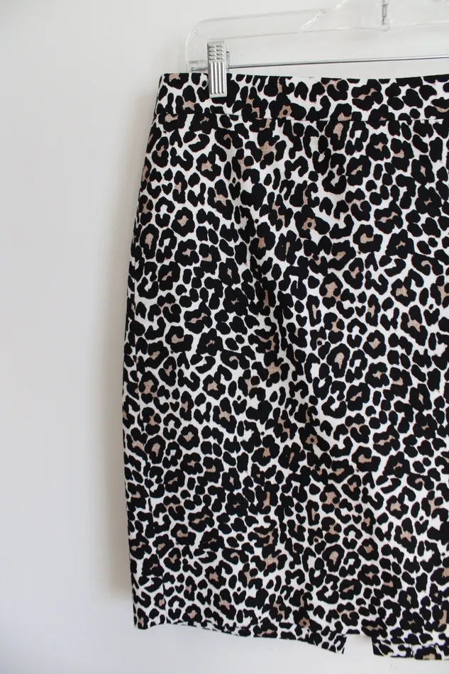 JCrew Earrings JCrew Leopard Print Cotton Pencil Skirt 6