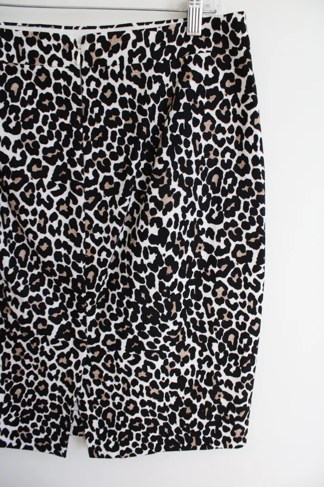 JCrew Earrings JCrew Leopard Print Cotton Pencil Skirt 6