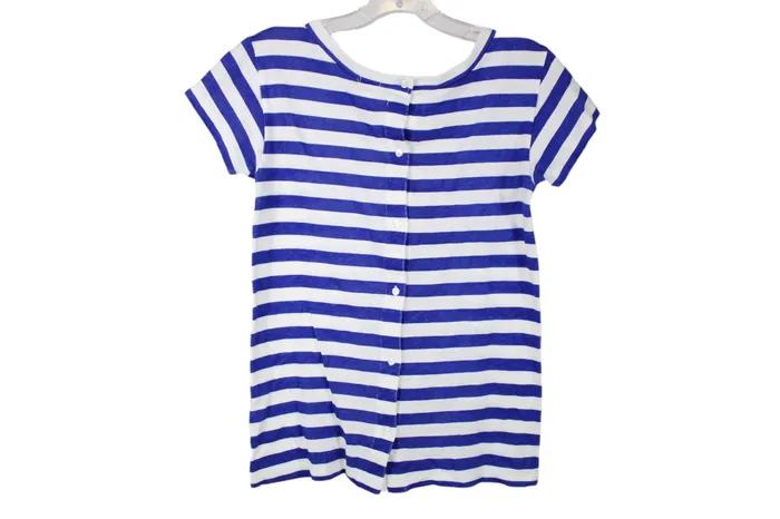 JCrew JCrew Blue Striped Cotton Tee XXS Rings
