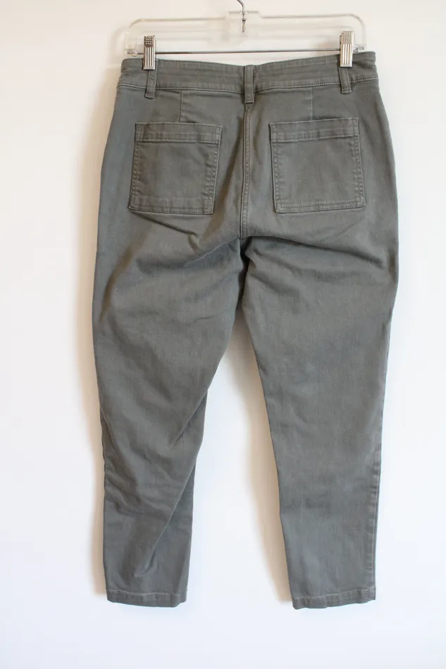 JJill Earrings JJill Olive Green Embroidered Jeans 8 Petite