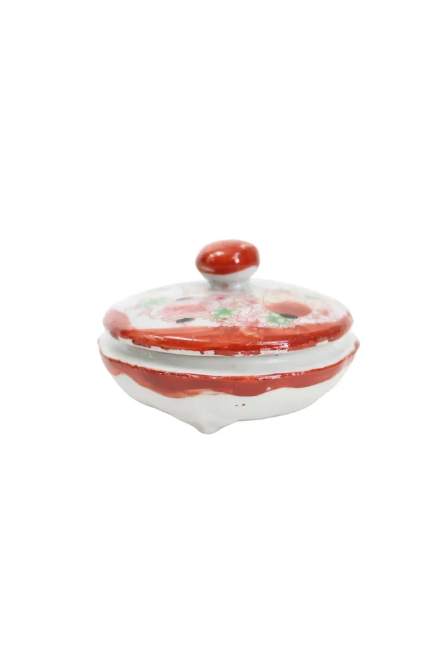 Japanese Hand Painted Salt Dish Jubilee Thrift Earrings