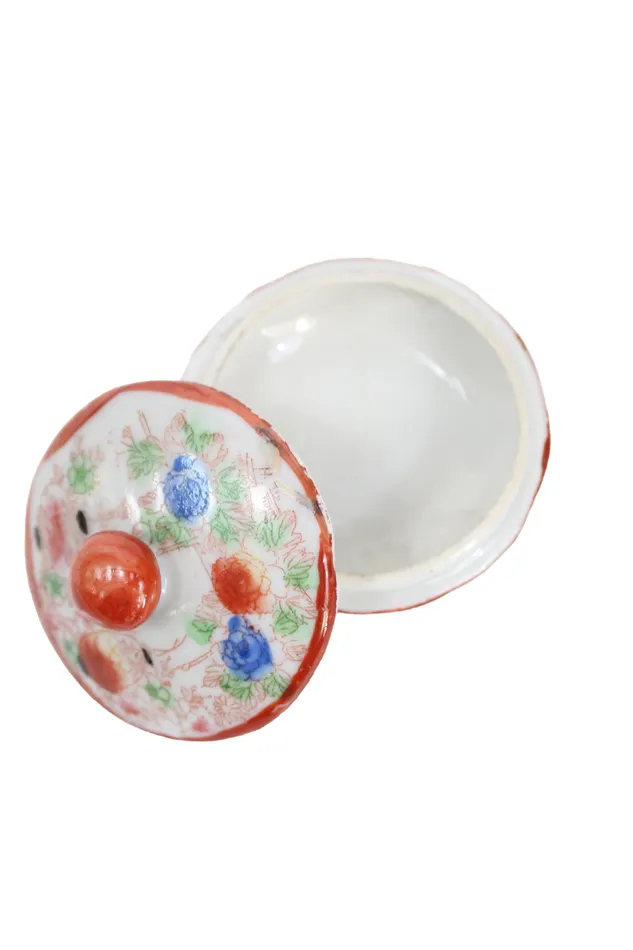 Japanese Hand Painted Salt Dish Jubilee Thrift Earrings