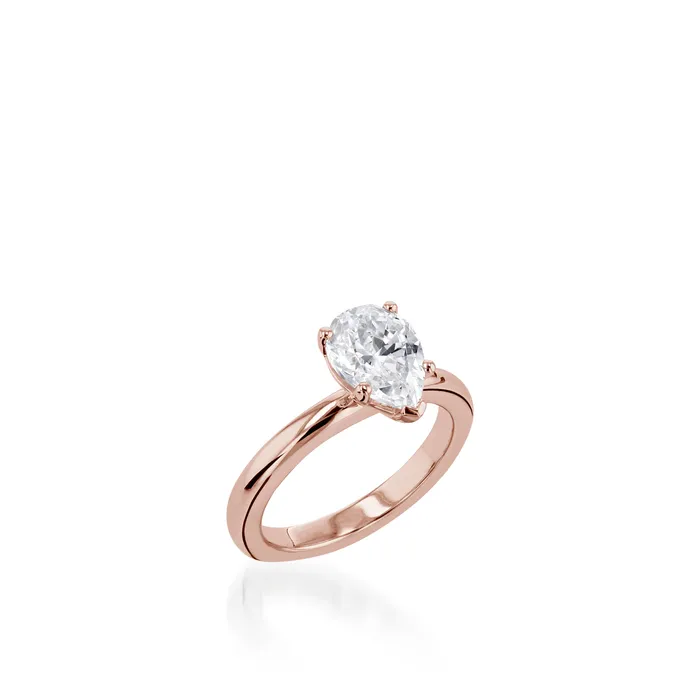 John Atencio Essence Solitaire Pear White Gold Engagement Ring Rings