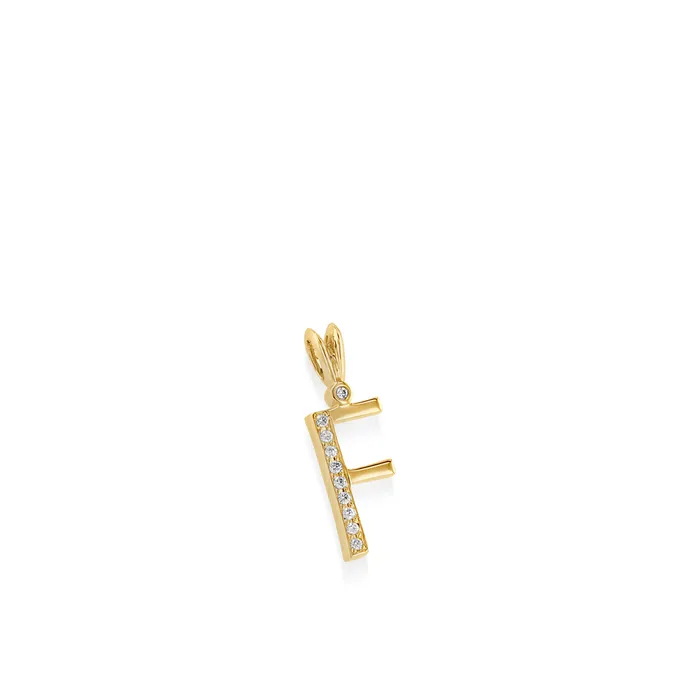 John Atencio Initial F Diamond Medallion Pendant Necklaces