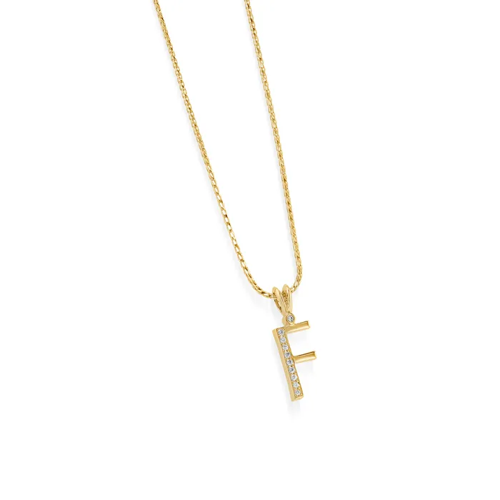 John Atencio Initial F Diamond Medallion Pendant Necklaces