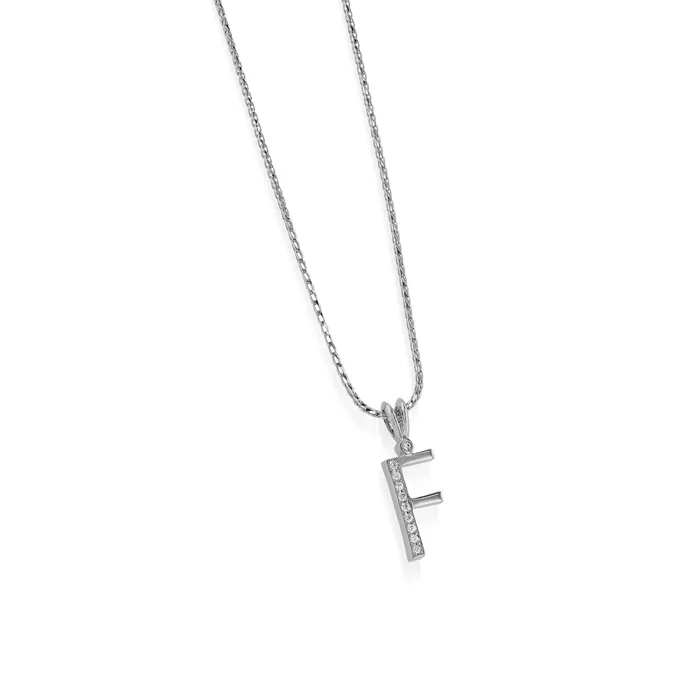 John Atencio Initial F Diamond Medallion Pendant Necklaces