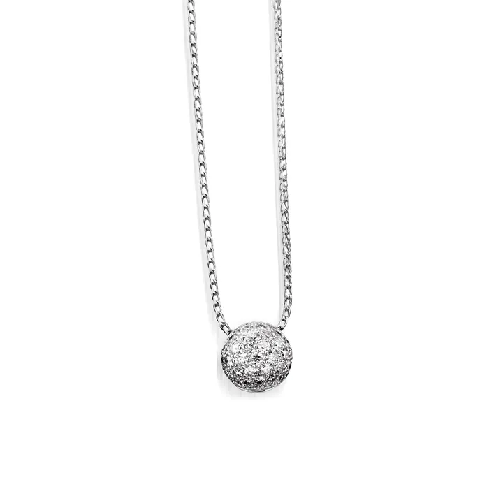 John Atencio Necklaces Essence Small Pave Diamond Ball Pendant Necklace