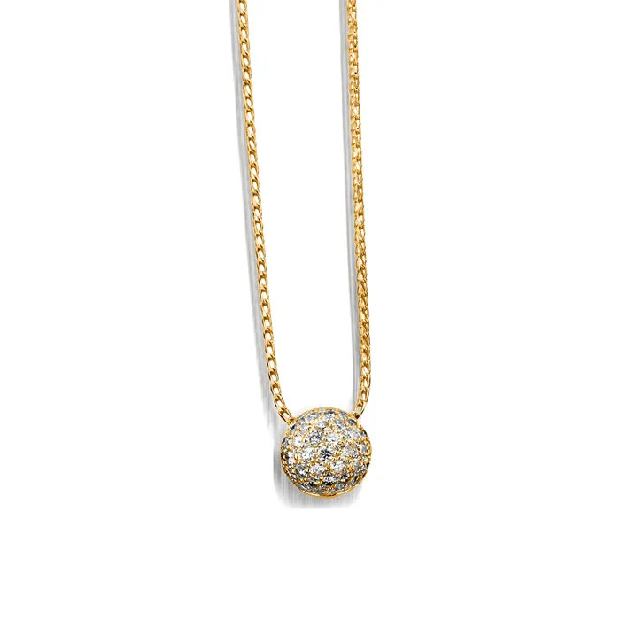 John Atencio Necklaces Essence Small Pave Diamond Ball Pendant Necklace
