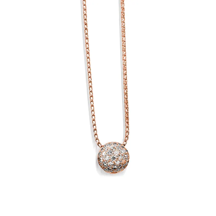 John Atencio Necklaces Essence Small Pave Diamond Ball Pendant Necklace