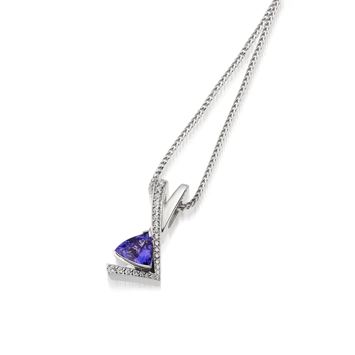 John Atencio Necklaces Pinnacle Gemstone Pendant Necklace with Pave Diamonds