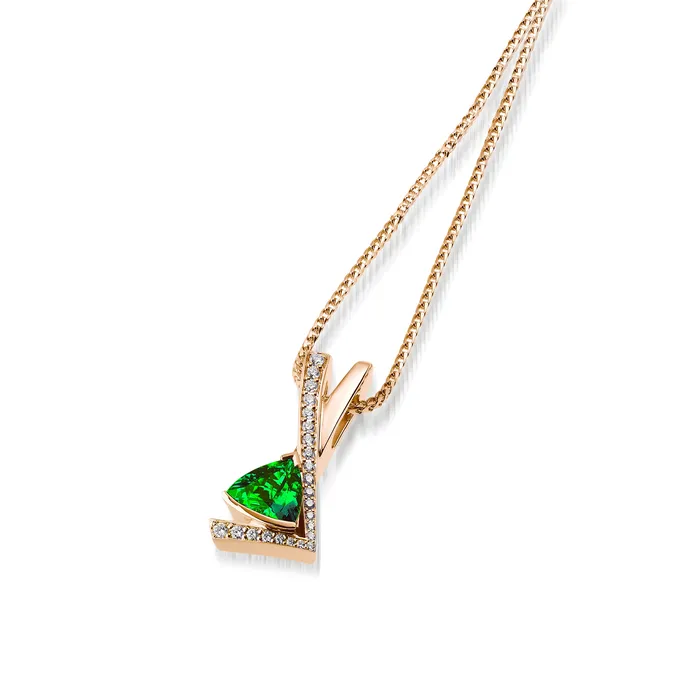 John Atencio Necklaces Pinnacle Gemstone Pendant Necklace with Pave Diamonds