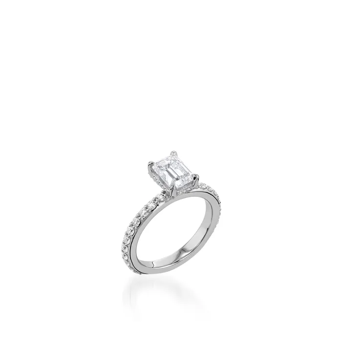 John Atencio Rings Duchess Emerald Cut Yellow Gold Engagement Ring