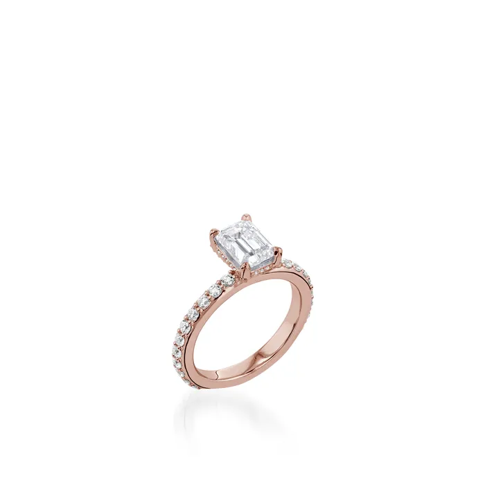 John Atencio Rings Duchess Emerald Cut Yellow Gold Engagement Ring
