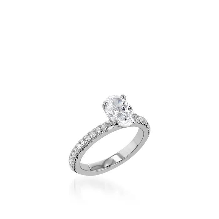 John Atencio Rings Essence Oval White Gold Engagement Ring