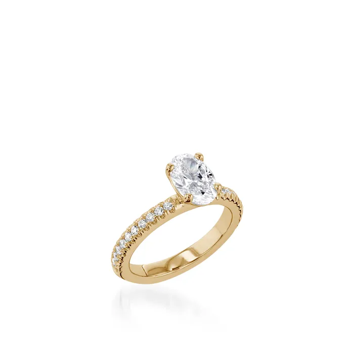 John Atencio Rings Essence Oval White Gold Engagement Ring