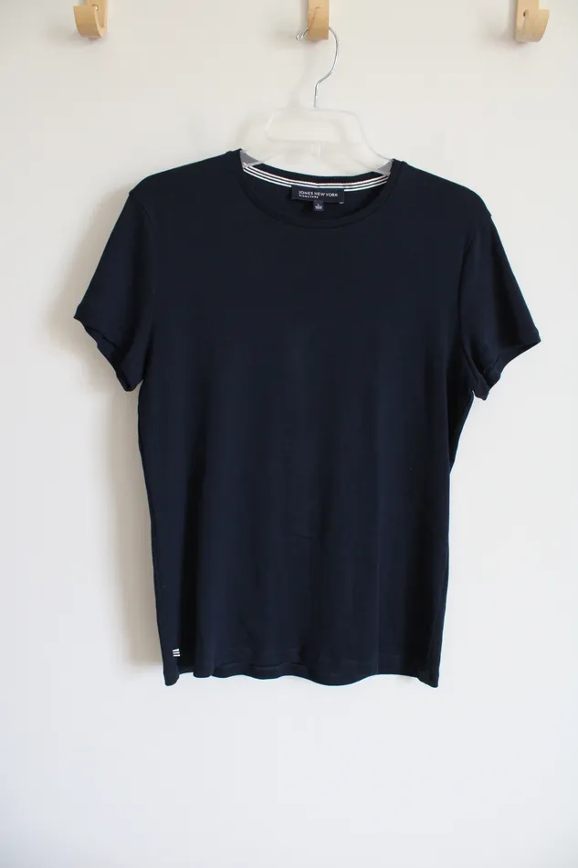 Jones New York Jones New York Signature Navy Blue Tee L Rings