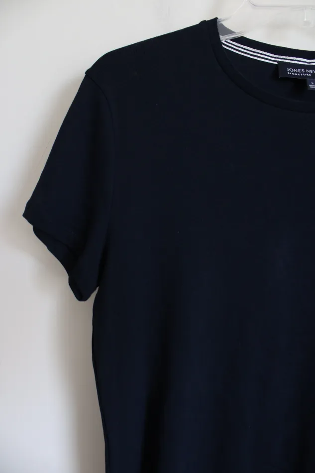 Jones New York Jones New York Signature Navy Blue Tee L Rings