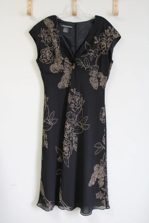 Joneswear Black Tan Dress 16 Jones New York Rings