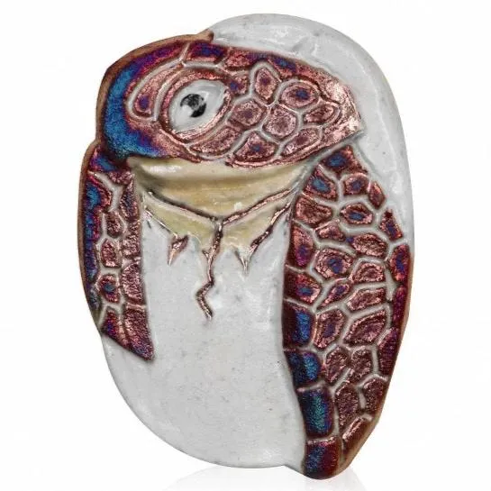 JOYCRAFTERSINC Earrings Raku Turtle Hatchling Refrigerator Magnet