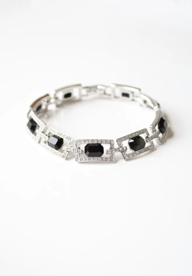 Jubilee Thrift Bracelets Black Onyx Stone Silver Bracelet