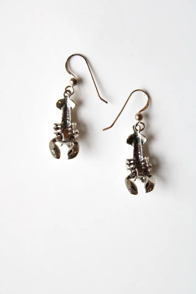 Jubilee Thrift Earrings Lobster Dangle Sterling Silver Earrings