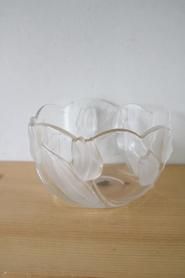 Jubilee Thrift Earrings Mikasa West Germany Vintage Clear Frosted Tulip Bowl Jubilee Thrift Earrings Mikasa West Germany Vintage Clear Frosted Tulip Bowl