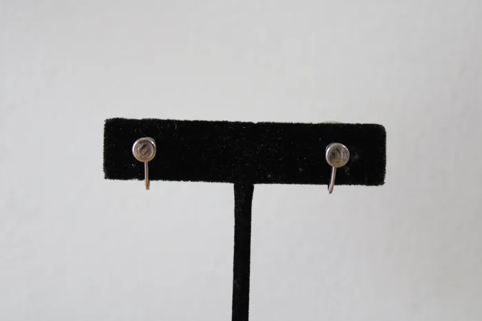 Jubilee Thrift Faux Tan Pearl Screwback Sterling Silver Earrings Earrings