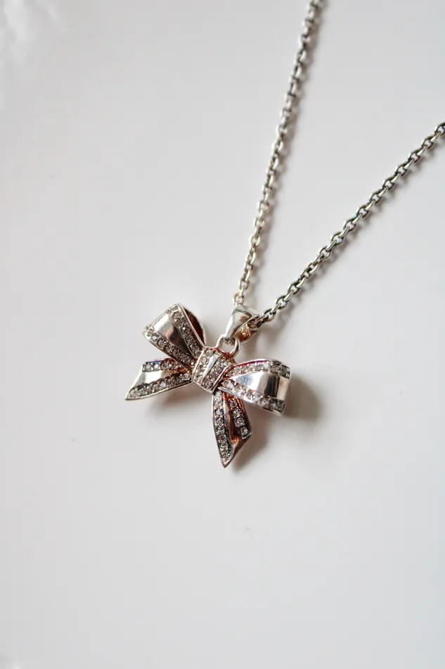 Jubilee Thrift Necklaces Talbots Bow Sterling Silver Necklace