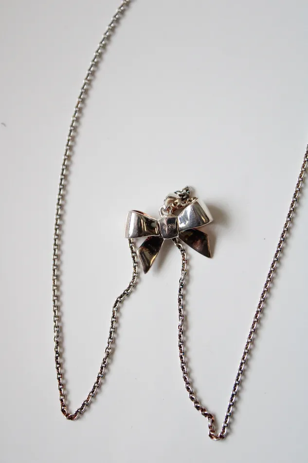 Jubilee Thrift Necklaces Talbots Bow Sterling Silver Necklace