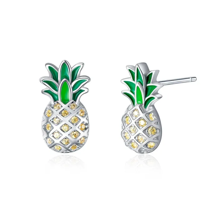 Juego de aretes y collar con dije de pia Gold Shield Earrings