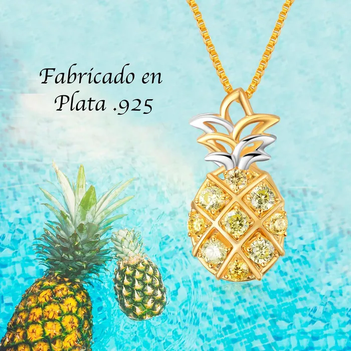 Juego de aretes y collar con dije de pia Gold Shield Earrings