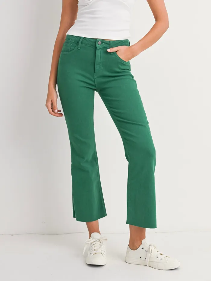 Just Panmaco Rings Just Black Denim Vintage Tonal Crop Flare Jean