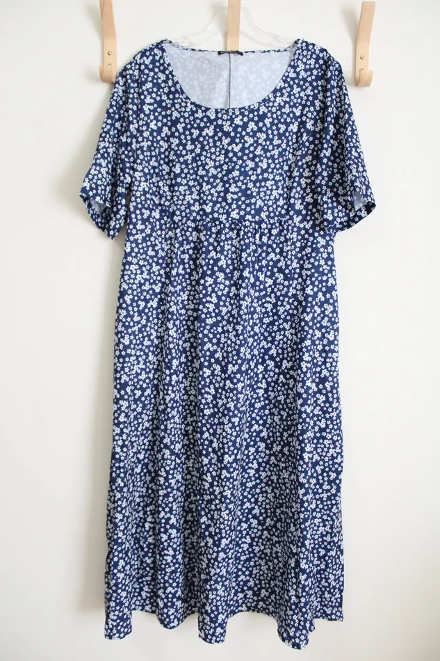 JustFashionNow Rings NEW JustFashionNow Blue Floral Dress XL