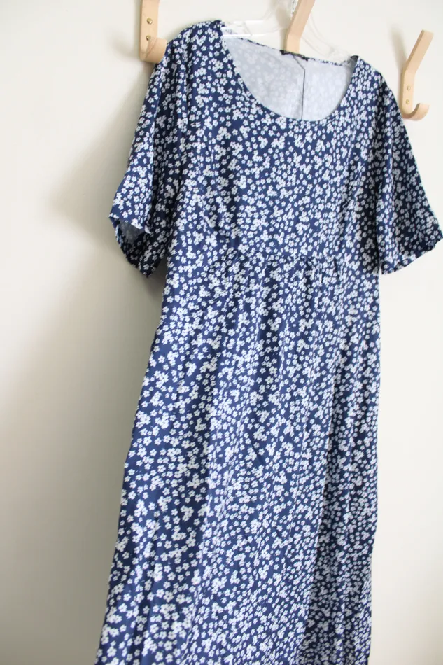 JustFashionNow Rings NEW JustFashionNow Blue Floral Dress XL