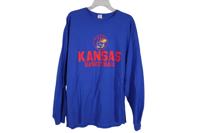 Kansas University Basketball Blue Shirt XL Gildan Rings
