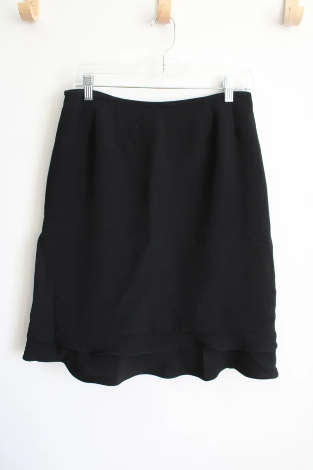 Kasper Rings Kasper Black Ruffle Bottom Skirt 8 Petite