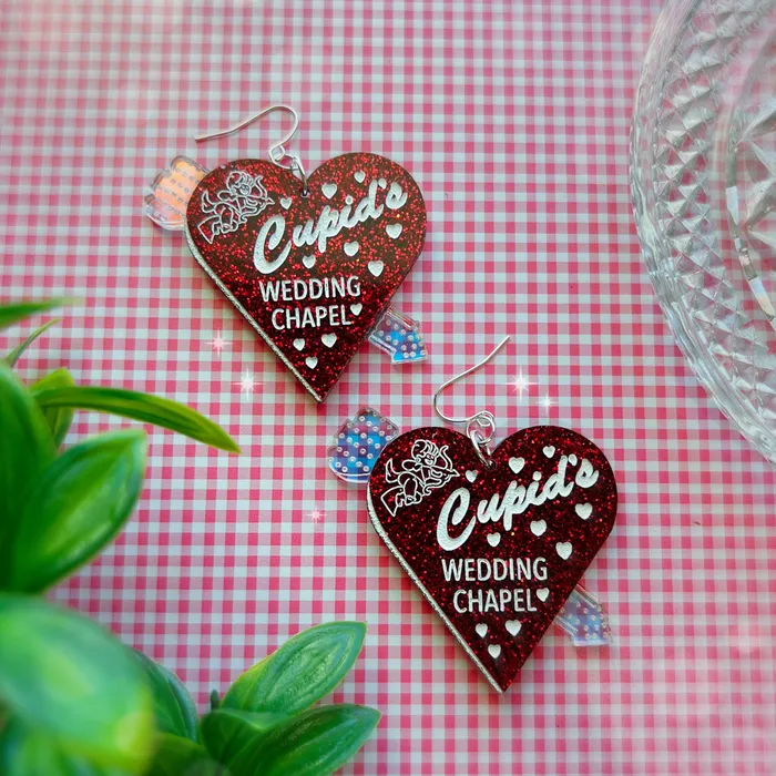KGF Jewelry Earrings Cupids Chapel Valentines Day Acrylic Earrings Keychains Pins KGF Jewelry Earrings Cupids Chapel Valentines Day Acrylic Earrings Keychains Pins