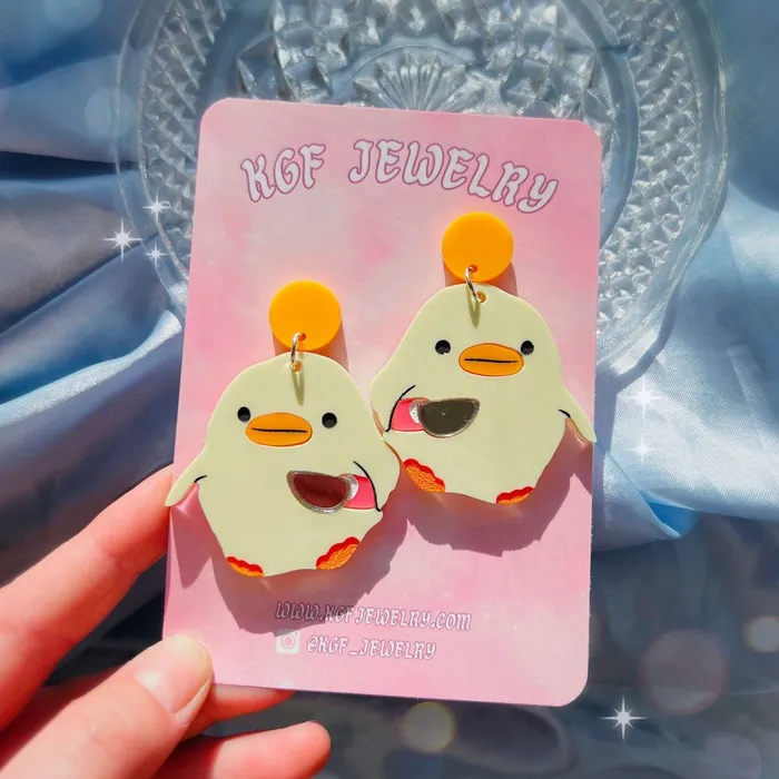 KGF Jewelry Earrings Knife Duck Acrylic Earrings Keychains Pins