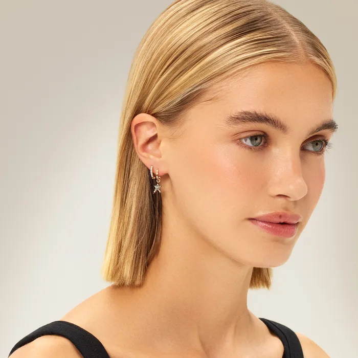 Kismet by Milka Solitaire Diamond Dangling Chain Earring Earrings