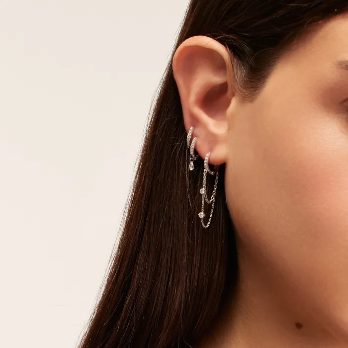 Kismet by Milka Solitaire Diamond Dangling Chain Earring Earrings